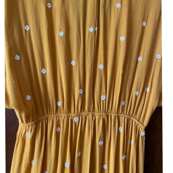 Love Tree Embroidered Mini Dress Bohemian Festival Drawstring Yellow Size S - Picture 8 of 12